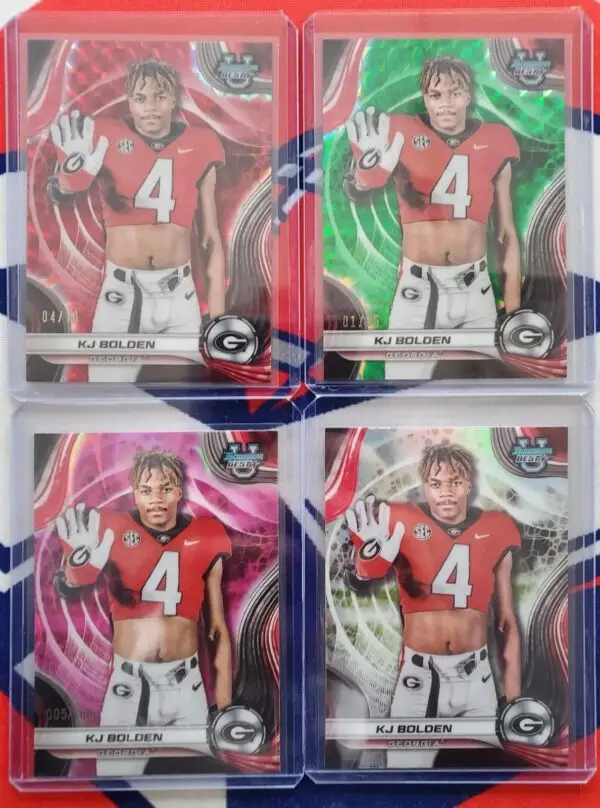 KJ Bolden 4 Card Lot 2024 Bowman Best University (/10, /35, /100, Refractor) Georgia Bulldogs 18