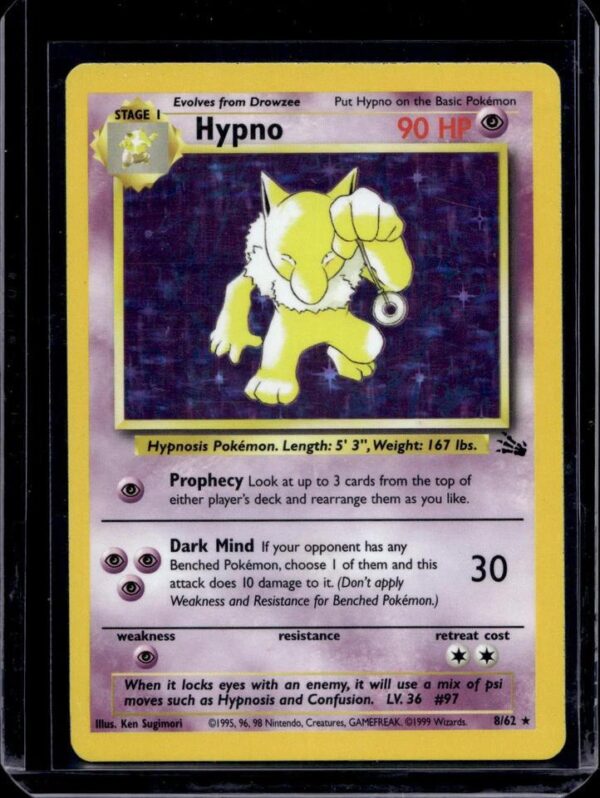 Hypno Holo Pokemon Fossil 8/62