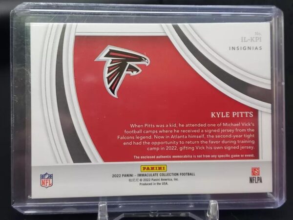 Kyle Pitts 2022 Immaculate Insignias Nike Swoosh Relic /5 Atlanta Falcons IL-KPI - Image 2