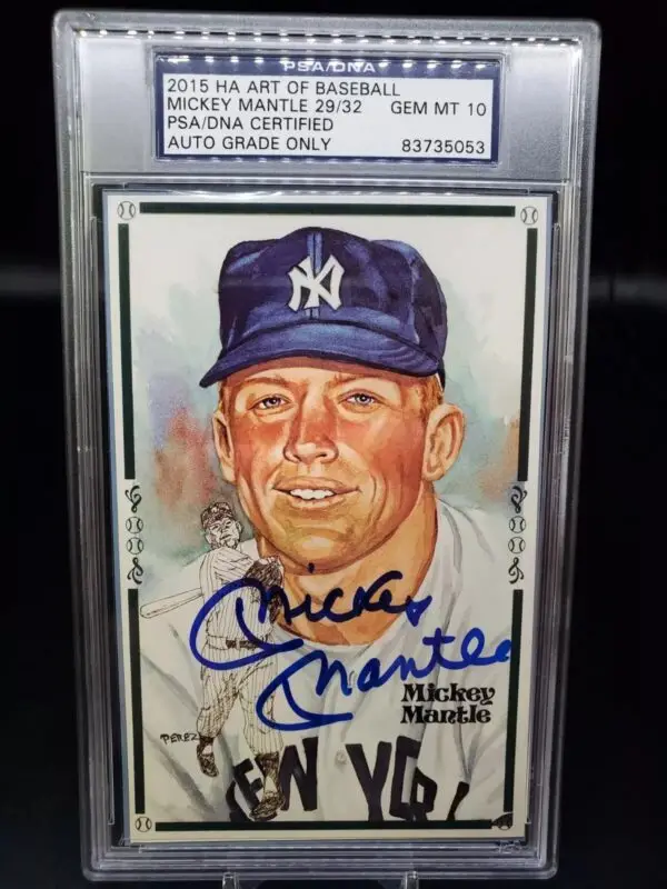 Mickey Mantle 2015 Historic Autographs Art Of Baseball 29/32 Yankees PSA 10 Auto