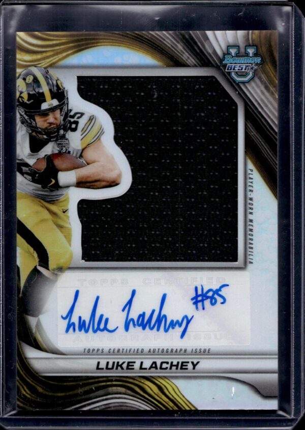 Luke Lachey 2024 Bowman University Best Jumbo Relic Auto Iowa Hawkeyes PJA-LL