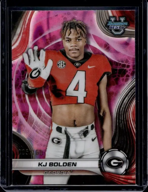 KJ Bolden 4 Card Lot 2024 Bowman Best University (/10, /35, /100, Refractor) Georgia Bulldogs 18 - Image 8