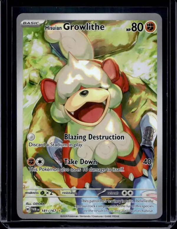 Hisuian Growlithe Pokemon Twilight Masquerade 181/167