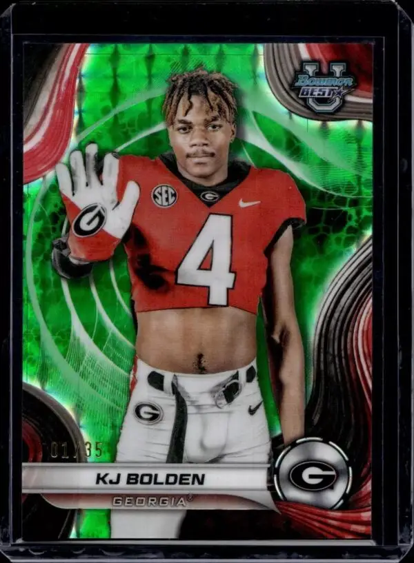 KJ Bolden 4 Card Lot 2024 Bowman Best University (/10, /35, /100, Refractor) Georgia Bulldogs 18 - Image 5