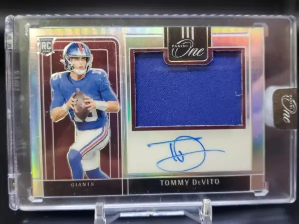 Tommy Devito 2023 Panini One Rookie Patch Auto /99 New York Giants 325