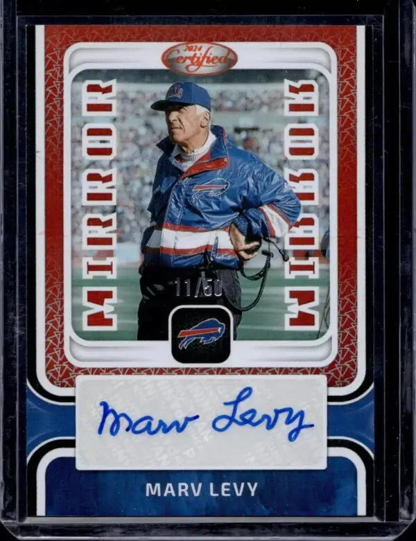 Marv Levy 2024 Panini Certified Auto /50 Buffalo Bills MS-ML