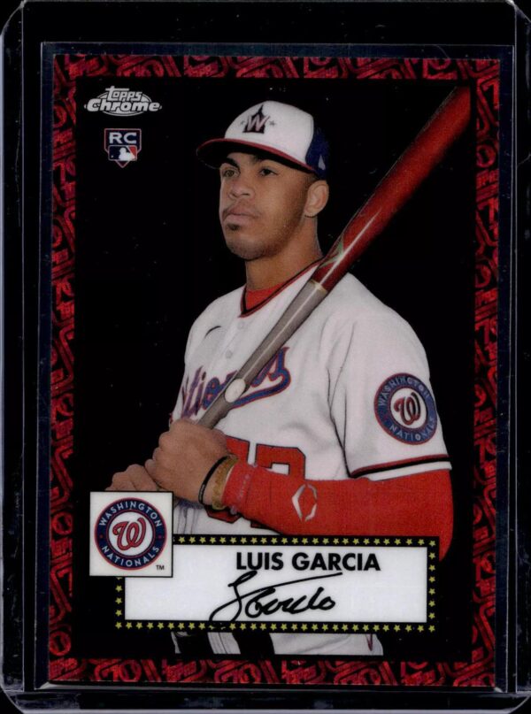 Luis Garcia 2021 Topps Chrome Platinum Black/Red 70th /5 RC Washington Nationals 9