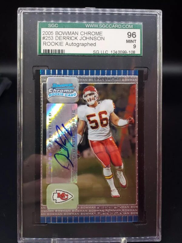 Derrick Johnson 2005 Bowman Chrome Rookie Auto Kansas City Chiefs 253 SGC 9