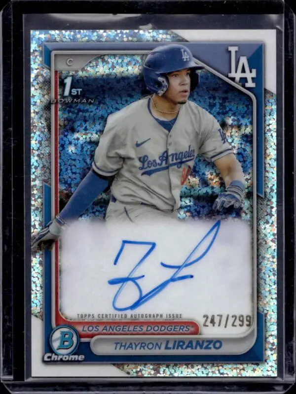 Thayron Liranzo 2024 Bowman Chrome Speckle Refractor Auto /299 Los Angeles Dodgers CPA-TL