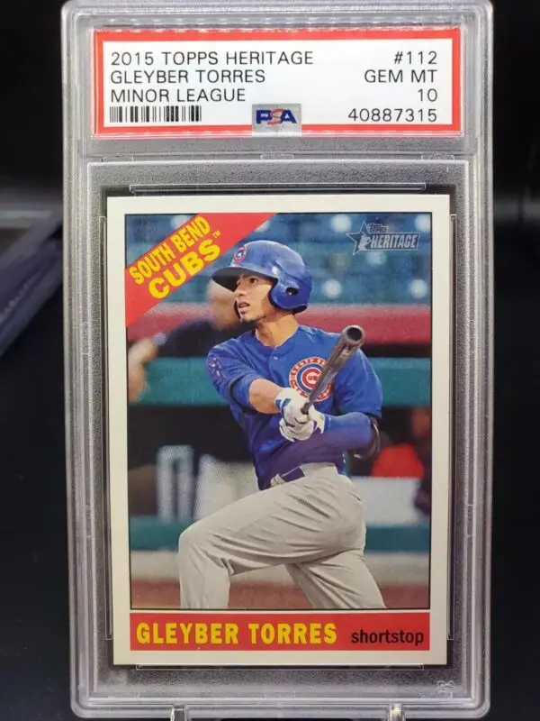 Gleyber Torres 2015 Topps Heritage Minor League South Bend Cubs 112 PSA 10