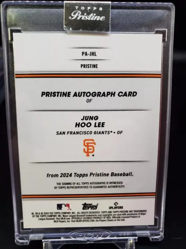 Jung Hoo Lee 2024 Topps Pristine Purple Auto /99 RC San Francisco Giants PA-JHL - Image 2