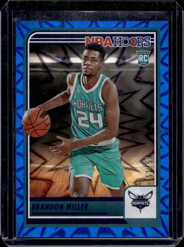 Brandon Miller 2023-24 Panini Hoops Blue Explosion RC /59 Charlotte Hornets 272