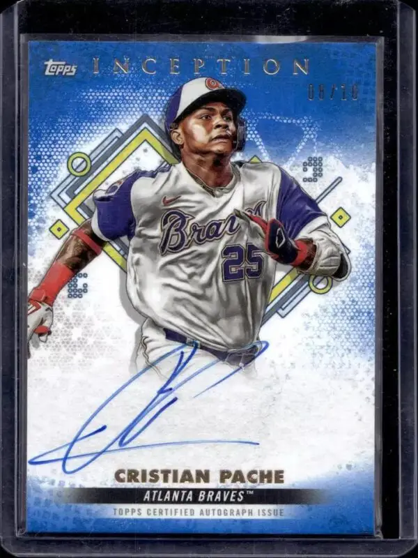 Cristian Pache 2022 Topps Inception Blue Auto /10 Atlanta Braves BRES-CP