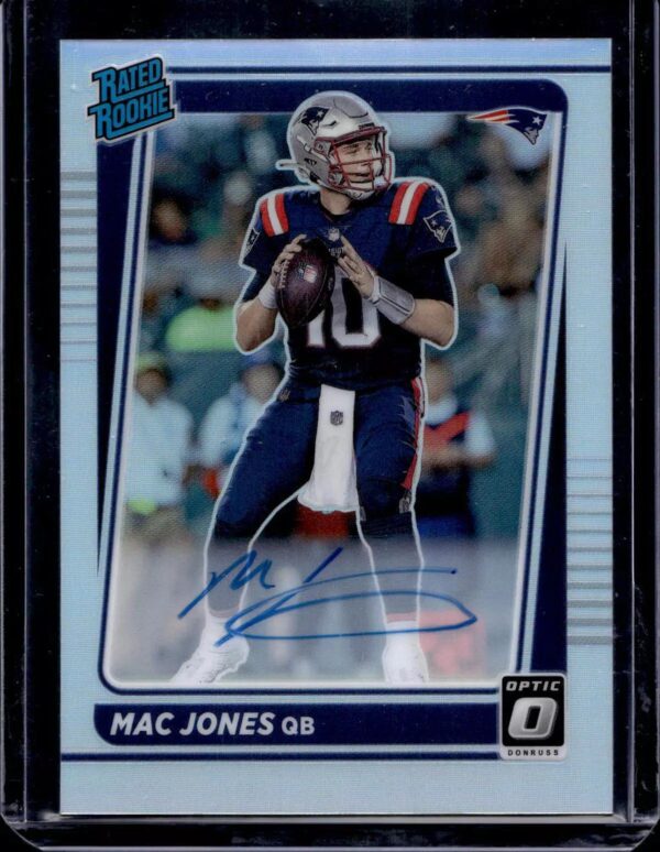 Mac Jones 2021 Donruss Optic Rated Rookie Holo Auto /125 New England Patriots