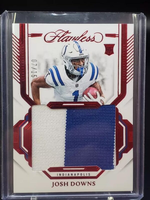 Josh Downs 2023 Panini Flawless Relic /15 RC Indianapolis Colts RP-JDS