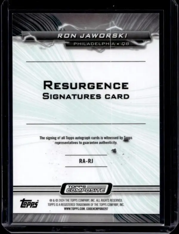 Ron Jaworski 2023 Topps Composite Resurgence Auto /15 Philadelphia Eagles RA-RJ - Image 2