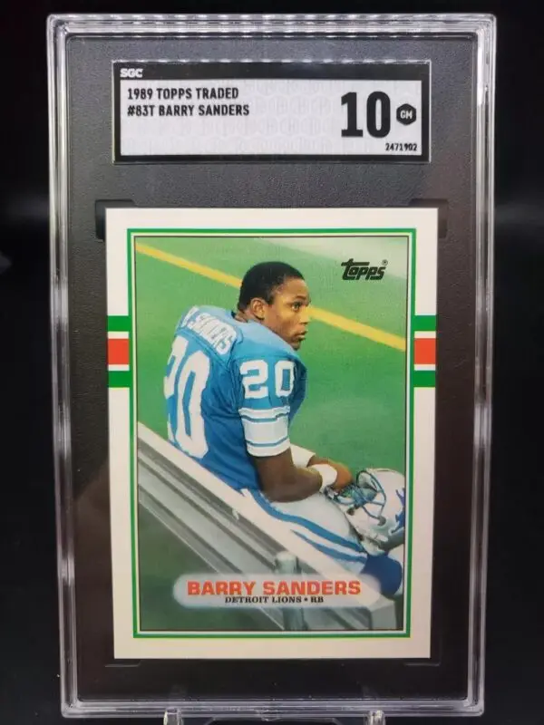 Barry Sanders 1989 Topps Traded Rookie RC Detroit Lions 83T SGC 10