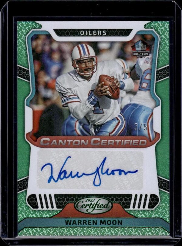 Warren Moon 2023 Panini Certified Canton Green Auto /5 Houston Oilers CCS-WM