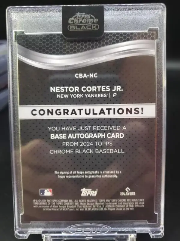 Nestor Cortes Jr 2024 Topps Chrome Black Gold Auto /50 New York Yankees CBA-NC - Image 2