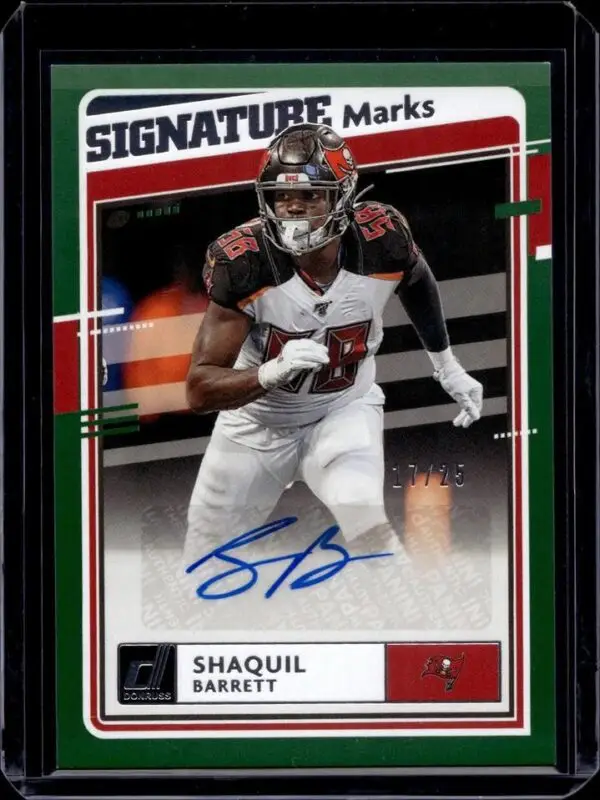 Shaquil Barrett 2020 Donruss Green Auto /25 Tampa Bay Buccaneers SM-SB