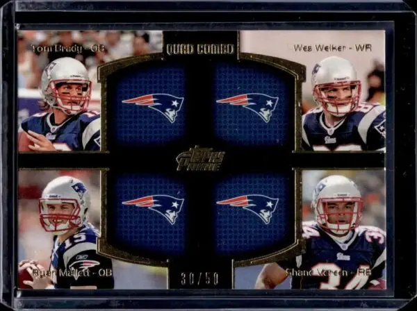 Tom Brady Welker Mallett Vereen 2011 Topps Prime Quad Gold /50 New England Patriots QC-BWMV