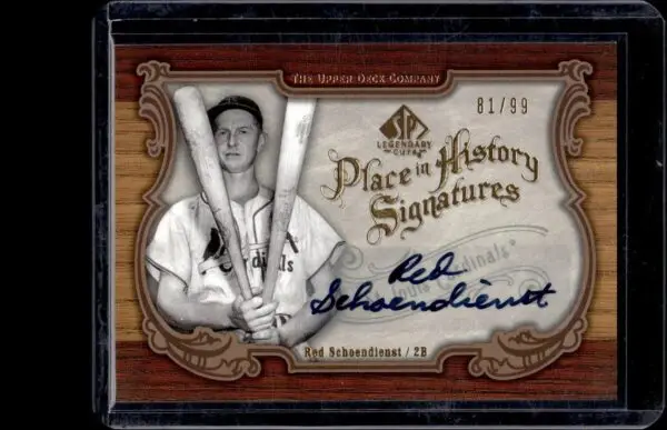 Red Schoendienst 2006 SP Legendary Cuts Auto /99 St. Louis Cardinals PH-RD