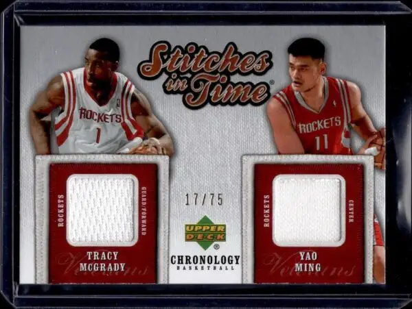 Tracy McGrady 2006-07 Upper Deck Chronology Yao Ming Stitches in Time /75 Houston Rockets