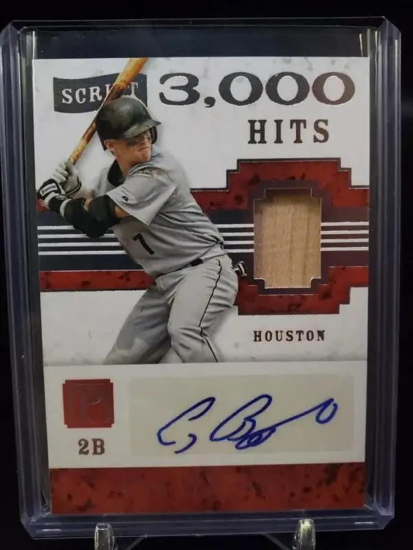 Craig Biggio 2016 Panini Pantheon 3000 Hits Relic Auto /15 Houston Astros 3000-CB