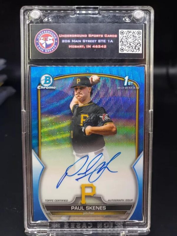 Paul Skenes 2023 Bowman Draft 1st Blue Wave Auto /150 Pittsburgh Pirates CDA-PS