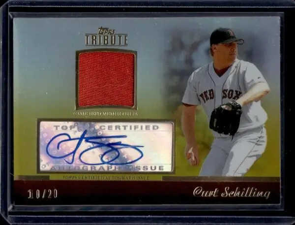 Curt Schilling 2011 Topps Tribute Gold Relic Auto /50 Boston Red Sox TAR-CS