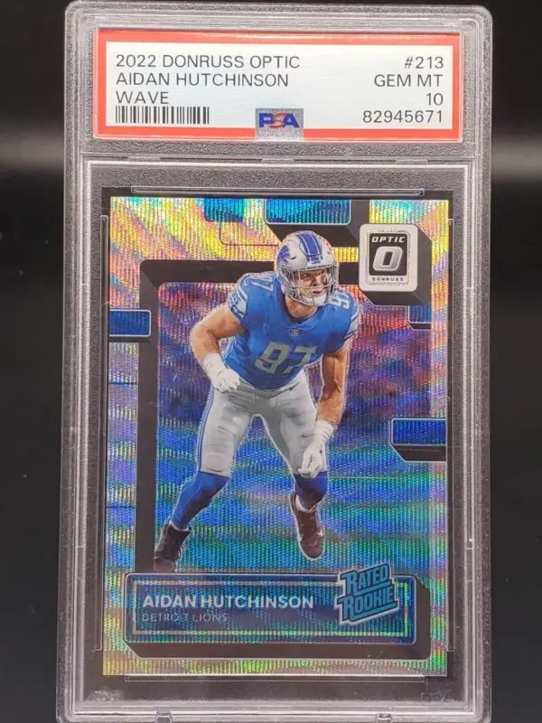 Aidan Hutchinson 2022 Donruss Optic Wave Rated Rookie Detroit Lions 213 PSA 10