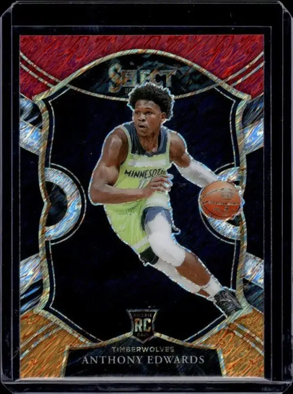 Anthony Edwards 2020-21 Panini Select Tri-Color Prizm RC Minnesota Timberwolves