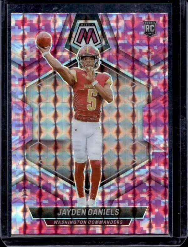 Jayden Daniels 2024 Panini Mosaic RC Camo Pink Washington Commanders 302