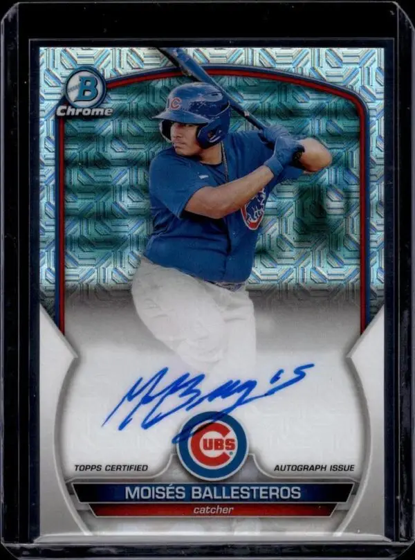 Moises Ballesteros 2023 Bowman Mega Chrome Mojo Auto Chicago Cubs BMA-MB