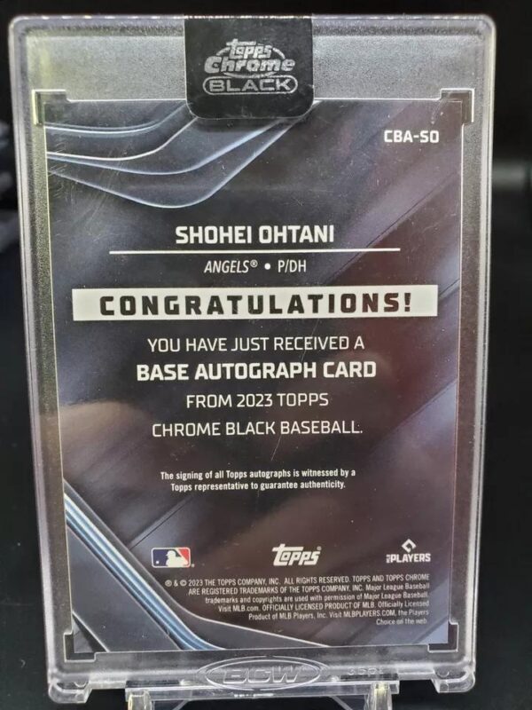 Shohei Ohtani 2023 Topps Chrome Black Gold Auto /50 Los Angeles Angels CBA-SO - Image 2