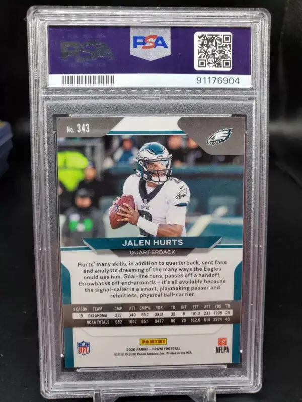 Jalen Hurts 2020 Panini Prizm Rookie RC Philadelphia Eagles 343 PSA 9 - Image 2