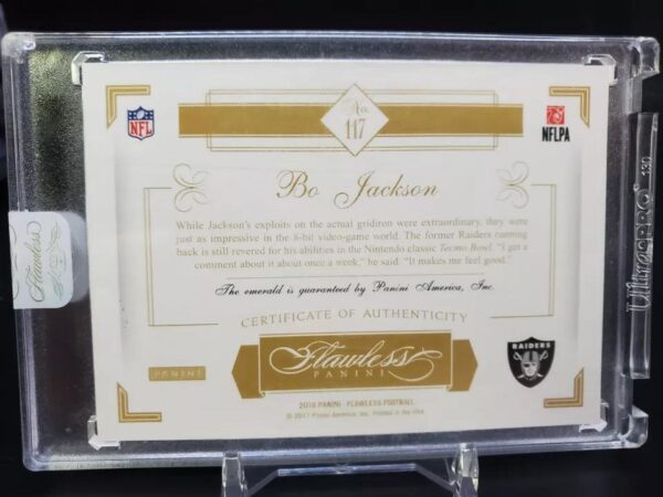 Bo Jackson 2016 Panini Flawless Emerald Legends Relic /5 Los Angeles Raiders 117 - Image 2