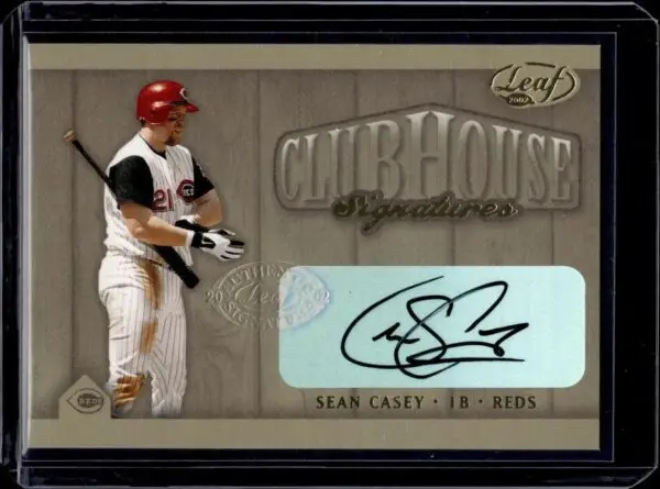 Sean Casey 2002 Leaf Clubhouse Signatures Gold Auto /25 Cincinnati Reds NNO