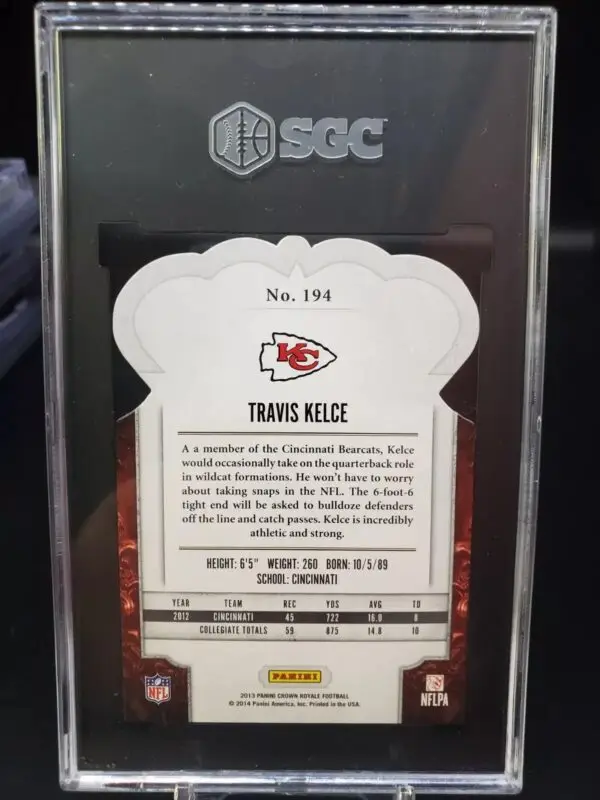 Travis Kelce 2013 Panini Crown Royale Bronze Holo /299 RC Kansas City Chiefs 194 SGC 10 - Image 2