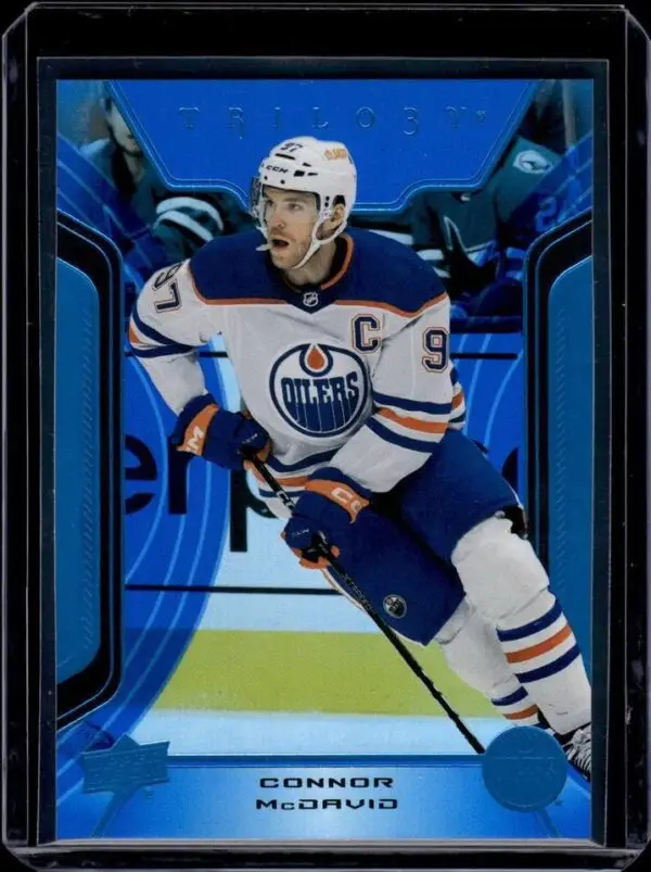 Connor McDavid 2023-24 Upper Deck Trilogy Blue /25 Edmonton Oilers 69