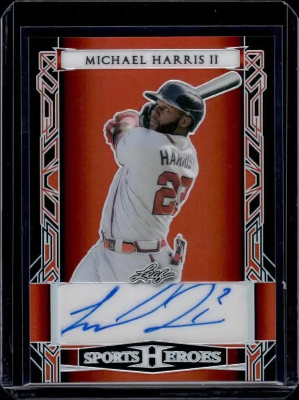 Michael Harris II 2024 Leaf Metal Sports Heroes Red Auto 25/25 Atlanta Braves