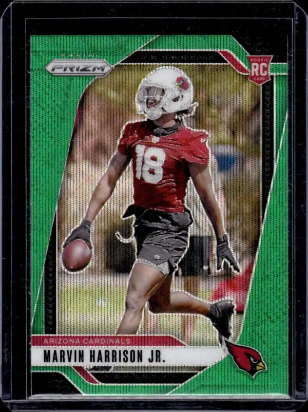 Marvin Harrison Jr. 2024 Panini Prizm Green Wave Rookie Arizona Cardinals 375