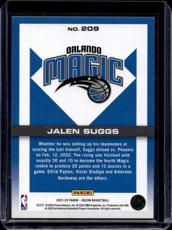 Jalen Suggs 2021-22 Panini Recon Holo Orange FOTL /18 Rookie Orlando Magic 209 - Image 2