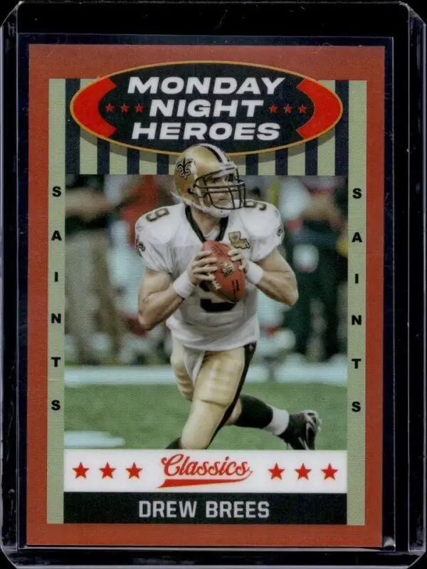 Drew Brees 2021 Panini Classics Monday Night Heroes Orange /10 New Orleans Saints MNH-14