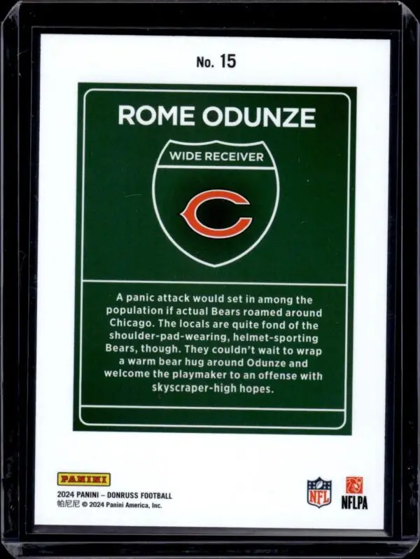 Rome Odunze 2024 Donruss Downtown Rookie RC Chicago Bears 15 - Image 2