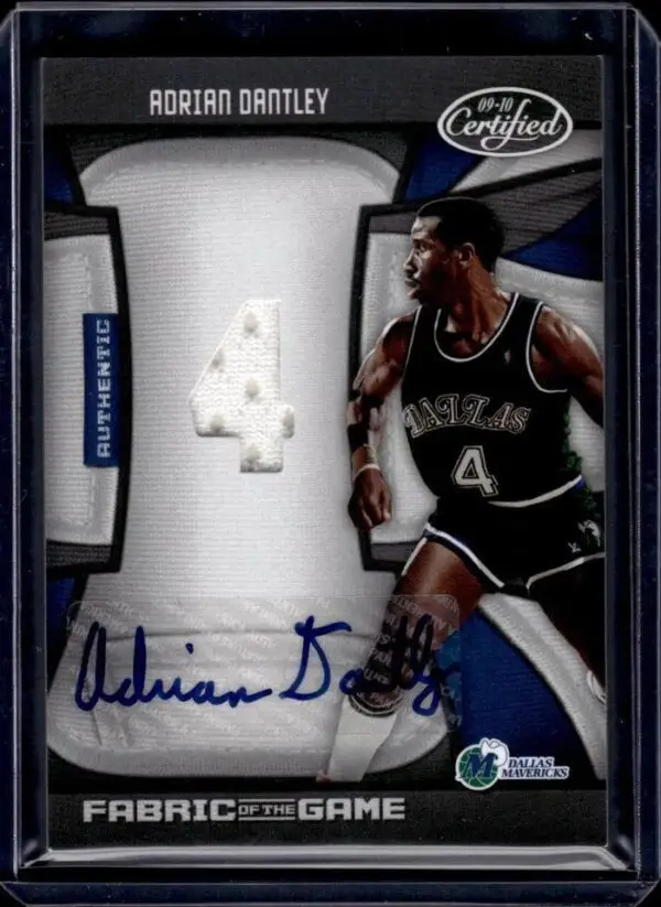 Adrian Dantley 2009-10 Panini Certified Fabric Auto /25 Dallas Mavericks FOG-AD