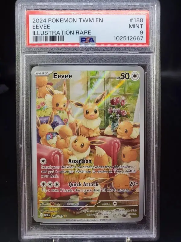 Eevee Pokemon Twilight Masquerade Illustration Rare 188/167 PSA 9