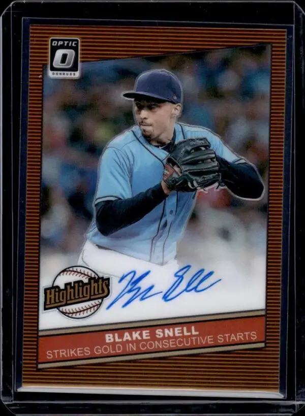 Blake Snell 2020 Donruss Optic Highlights Signatures Auto /15 Tampa Bay Rays