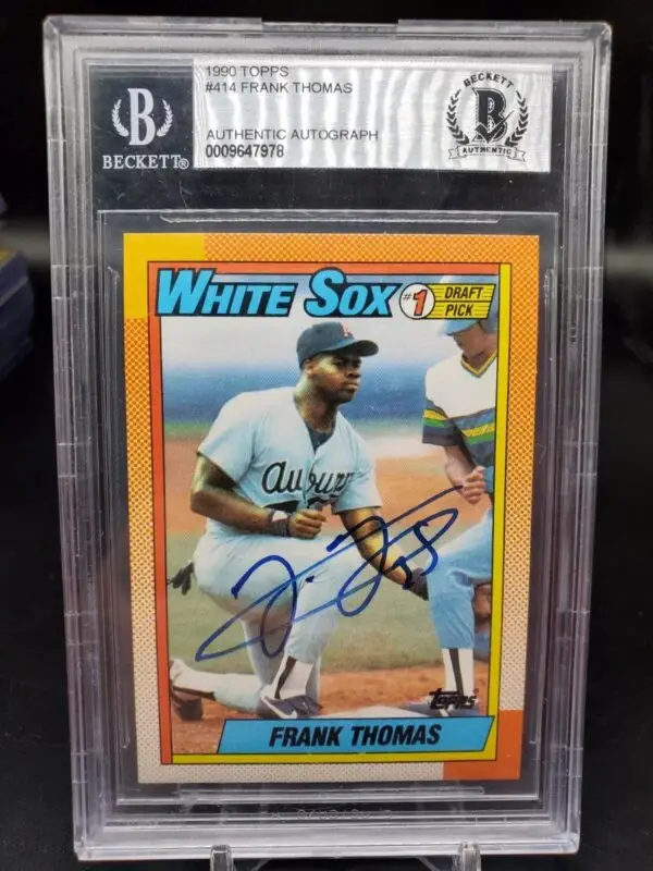 Frank Thomas Signed 1990 Topps Rookie Chicago White Sox Beckett Authentic