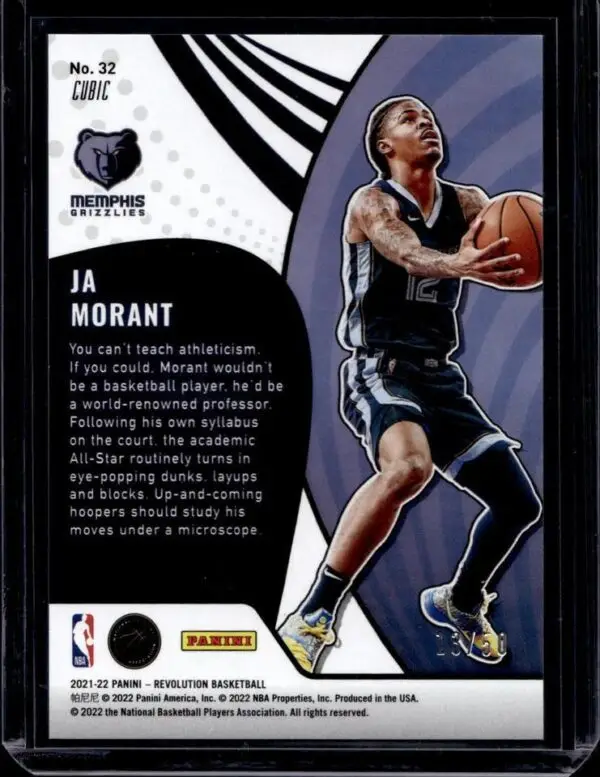 Ja Morant 2021-22 Panini Revolution Vortex Cubic /50 Memphis Grizzlies 32 - Image 2